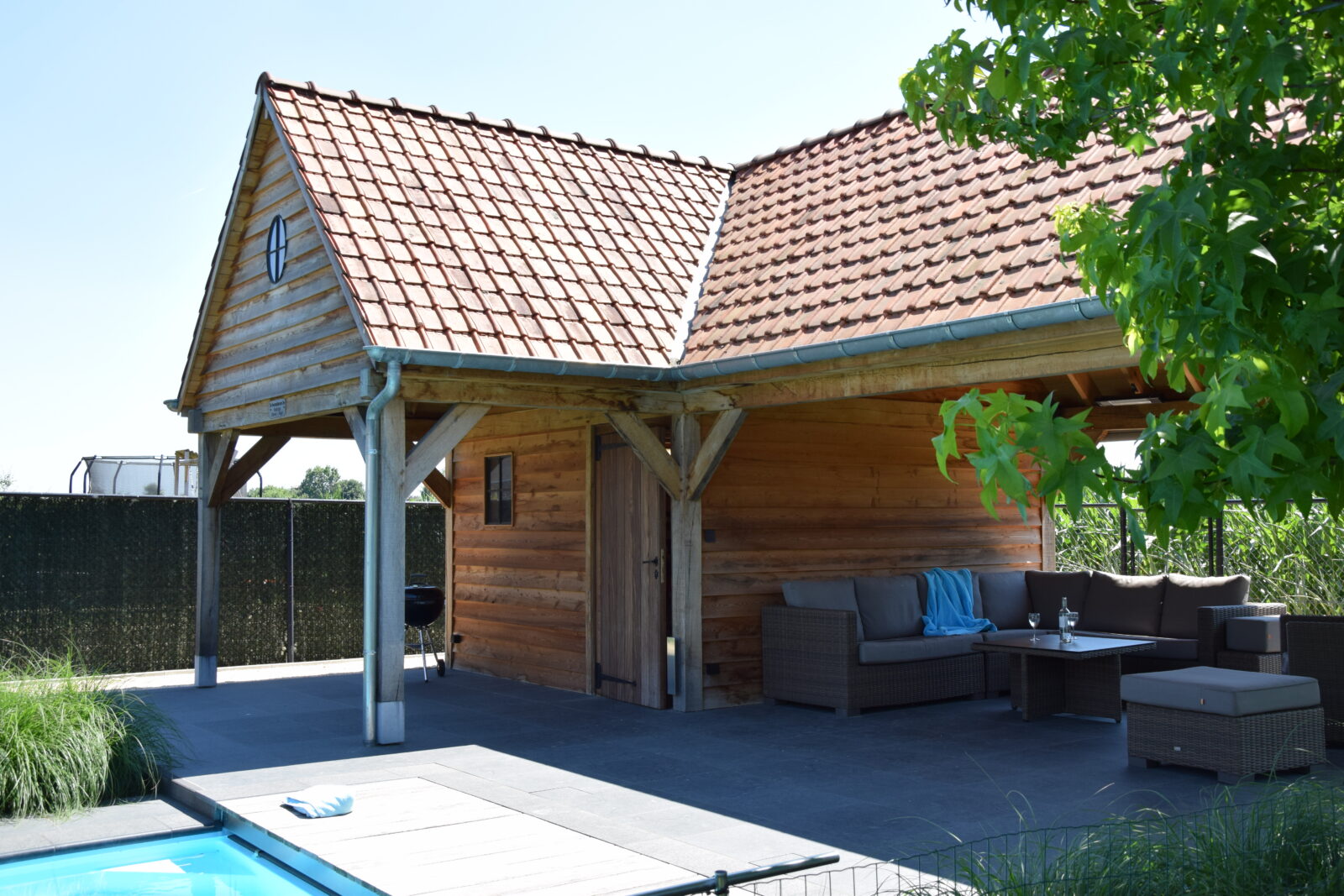 houten poolhouse op maat